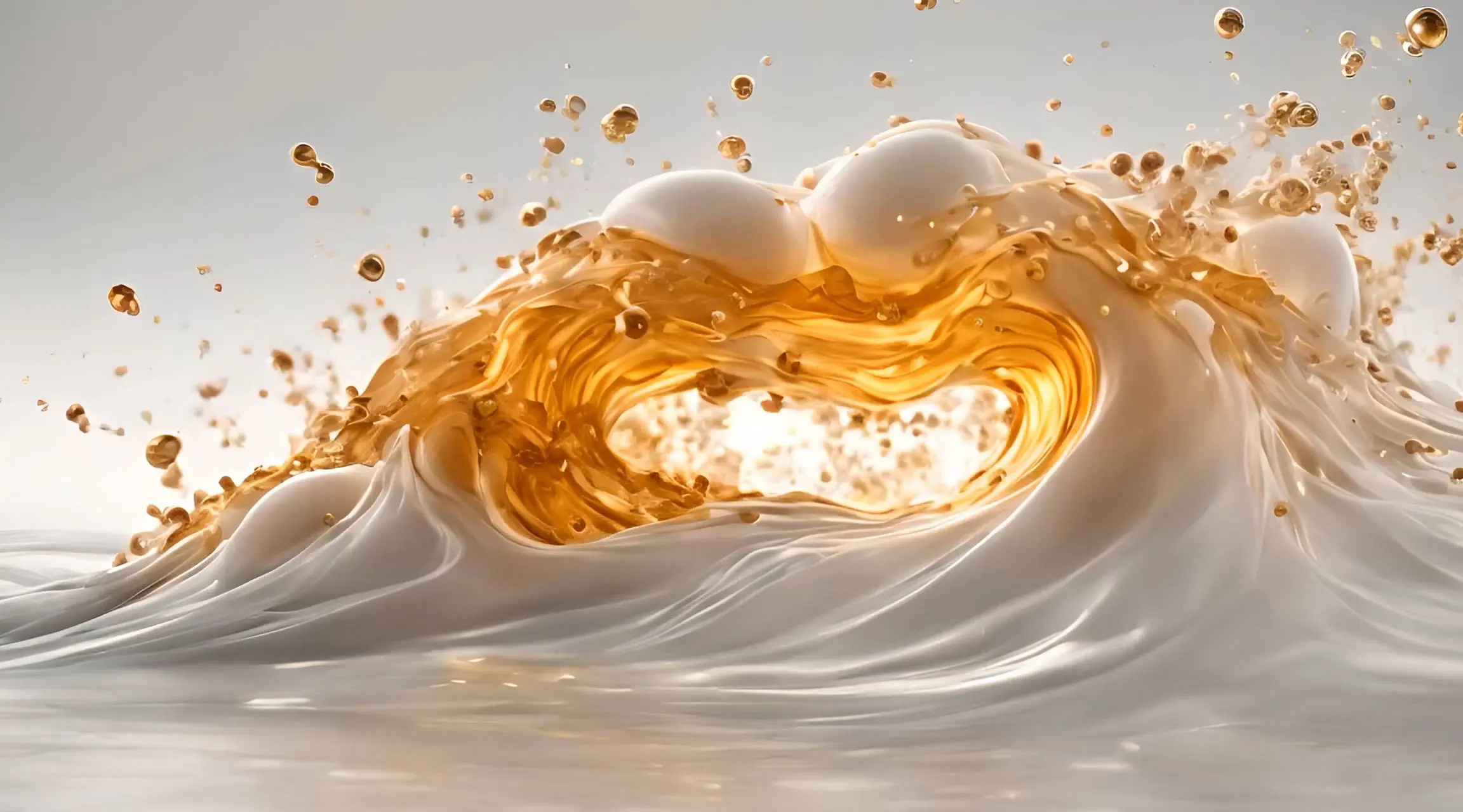 Golden Whirlpool Dynamic Fluid Stock Video